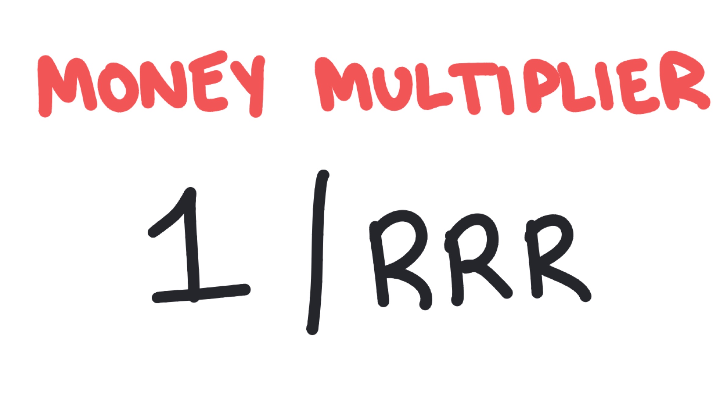 Money multiplier formula whiteboard